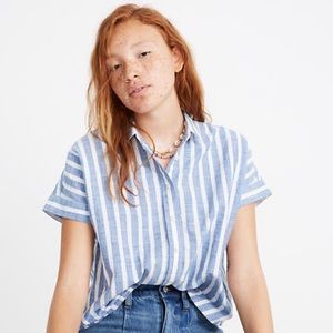 Madewell Cropped button down shirt in Stripe
